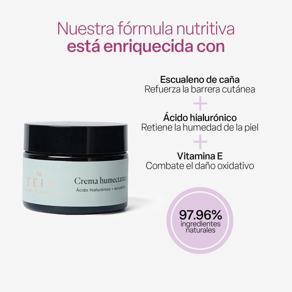 Crema de Escualeno + Ácido Hialurónico - TEIA Cosméticos cosmética natural clean beauty