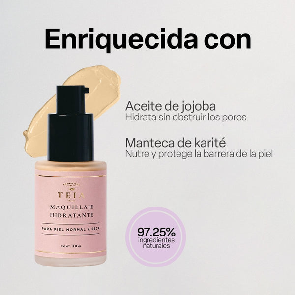 Maquillaje piel normal a seca - TEIA Cosméticos cosmética natural clean beauty