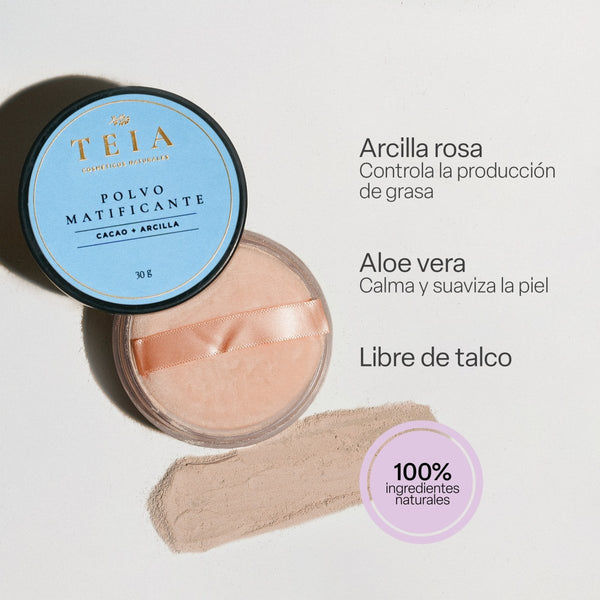 Polvo Matificante Translúcido - TEIA cosmética natural clean beauty