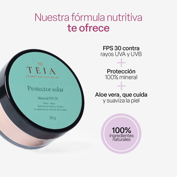 Polvo protector solar con color FPS 30 - TEIA Cosméticos cosmética natural clean beauty #claro #medio #bronceado #shared