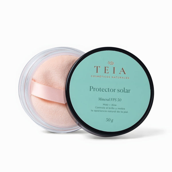 Polvo protector solar con color FPS 30 - TEIA Cosméticos cosmética natural clean beauty