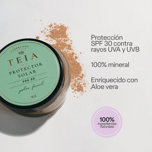 Protector Solar en Polvo FPS30 - Bronceado - TEIA cosmética natural clean beauty