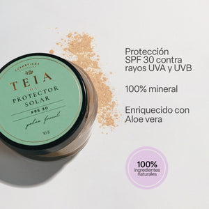 Protector Solar en Polvo FPS30 - Claro - TEIA cosmética natural clean beauty